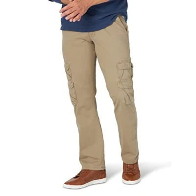 Imagen de Wrangler Authentics Pantalón Cargo de Sarga Ajuste Relajado para Hombre (Logan) Casual, British Khaki, 34W/32L