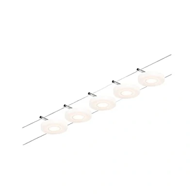 Imagen de Paulmann 94426 CorDuo Juego de sistema cable LED DiscLED DC incl. 5x4,5 W extensible cromado mate, metálico 3000 K