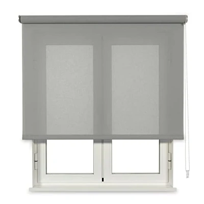 Imagen de VIEWTEX Estor Enrollable Traslúcido Cotton (Algodón Reciclado) Gris 220 X 250cm Fabricado en España Garantia 5 años