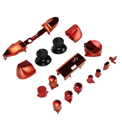 Imagen de Juego Completo de Botones para Xbox Series, DPad Bumper Trigger Buttons Thumbsticks RT LT RB LB ABXY Buttons, Kit Reparación Repuesto Series X &amp; S(Galvanoplastia rojo)