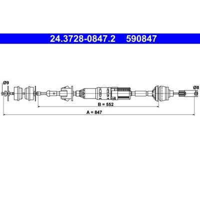 Imagen de ATE 24.3728 0847.2 Cable de Embrague con reajuste automático