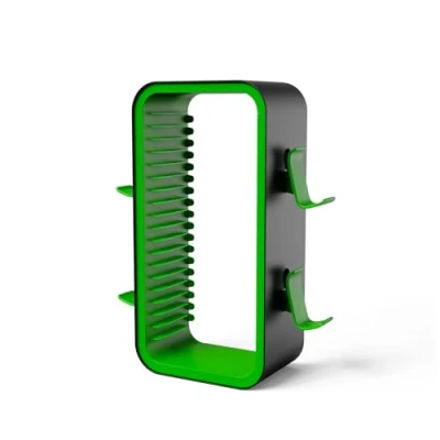 Imagen de Redlution Torre de almacenamiento juegos para PS5/PS4/Xbox One/Xbox 360/Xbox Series X/S/Switch, organizador discos Blu Ray, almacena 18 juegos, con 4 soportes controlador (verde)