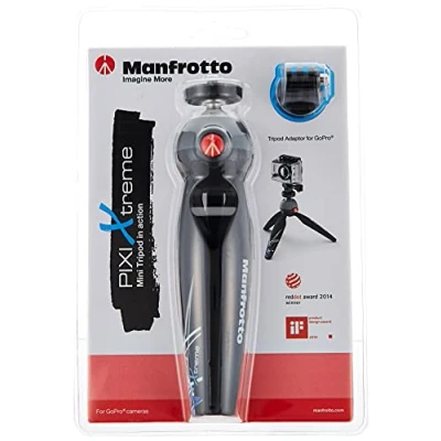 Imagen de Manfrotto Pixi Xtreme Mini trípode con adaptador para GoPRO, negro