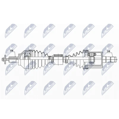 Imagen de NTY NPW VV 139 Árbol de Transmisión Eje delantero, izquierda 517 automática VOLVO: V50, S40 II, C70 2 Cabriolet
