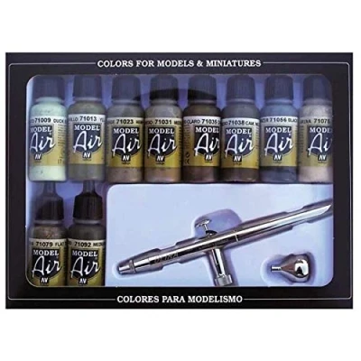 Imagen de Vallejo Model Air Set Ultra Airbrush + 10 Camo Colors