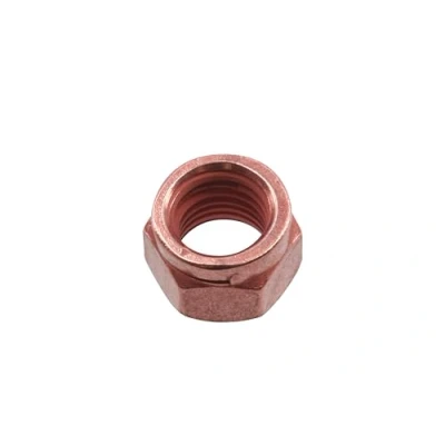 Imagen de Connect 30738 Cobre destellado tuerca ranurada cerradura M10 x 1.5 14mm hexagonal 5pc