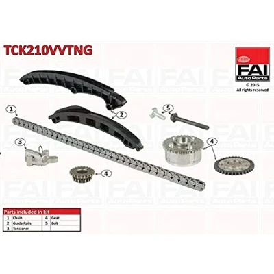 Imagen de FAI AutoParts TCK210VVTNG Juego de Cadena distribución sin juntas, con ruedas dentadas Símplex, bajo ruido VOLKSWAGEN: Tiguan I