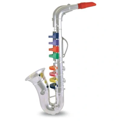 Imagen de Bontempi ChromaticGrandSax Saxofón Cromado Grande de 8 Notas para Acercarse al Jazz con Estilo