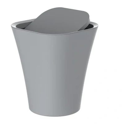 Imagen de EISL cubo de basura para baño (8,5 litros) con tapa basculante, el baño, tapa, plástico, color gris
