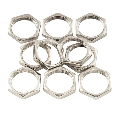 Imagen de Musiclily Pro M12x0,75 Jack Tuercas Hexagonales para Métrico Hembra de Salida Cilindro Guitarra Bajo, Nickel(Set 10)