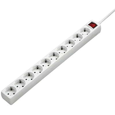 Imagen de Regleta Hama de 10 enchufes con Interruptor (Cable 3 m, máx. 3500 W. XXL en Color Blanco.