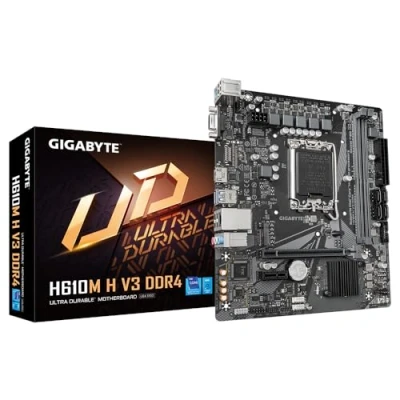 Imagen de Gigabyte Placa Base H610M H V3 DDR4 Soporta CPU Intel Core 14ª, 4+1+1 Fases híbridas VRM Digital, hasta 3200 MHz DDR4, 1 PCIe 3.0 M.2, GbE LAN, USB 3.2 Gen