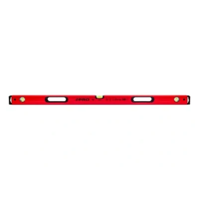 Imagen de PRO800 Nivel de burbuja 120cm con perfil ergonómico ERS+ (Easy Reading System) precisión tapones antichoque Color Rojo