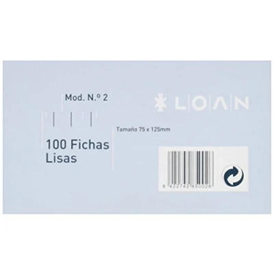 Imagen de Loan Número 2 Fichas lisas, 100 unidades