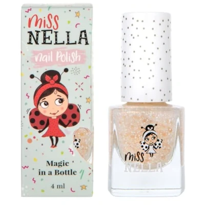Imagen de Miss Nella Its If The Shoe Fits Esmalte de uñas especial oro con brillantina para niños, fórmula despegable, a base agua y sin olor