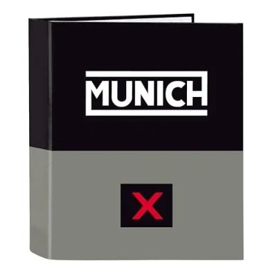 Imagen de Safta MUNICH CAMP NEGRO Carpeta Folio 4 Anillas, Ideal para Niños de Diferentes Edades, Cómoda y Versátil, Calidad Resistencia, 27x6x33 cm, Color