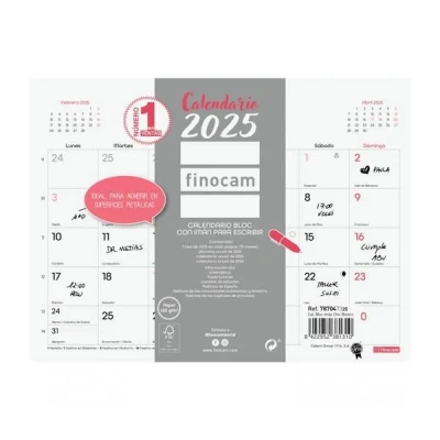 Imagen de Calendario pared 2025 con imán (210x150 mm)