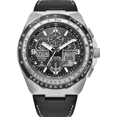 Imagen de Citizen Reloj Analógico Digital para Hombres de Eco Drive con Correa en Cuero JY8149 05E