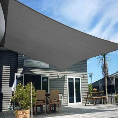 Imagen de HENG FENG Toldo Vela de Sombra HDPE Rectangular 3x4m Protección Rayos UV Resistente Transpirable para Terraza Patio Exterior Jardín Color Antracita