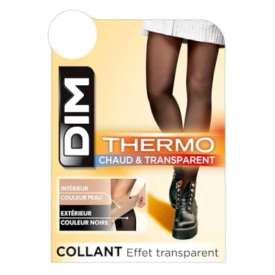 Imagen de DIM WARM Sheer Thermo Medias, Mujer, Talla: 1/2, Black