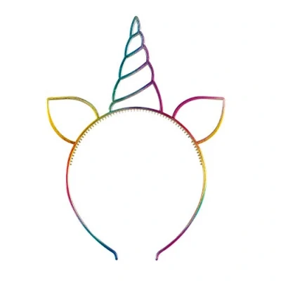 Imagen de Diadema de unicornio arcoíris (17 cm x 24 cm), accesorio vibrante, multicolor, mágico, perfecto para cumpleaños y celebraciones, 1 unidad