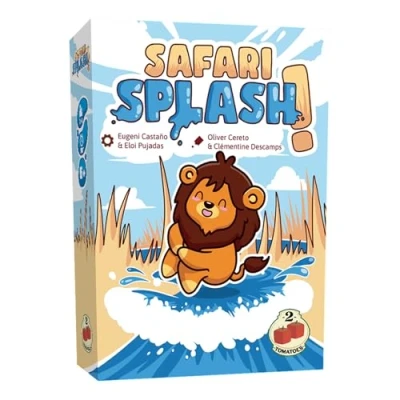 Imagen de 2Tomatoes Games Safari Splash Juego de Mesa Interactivo Desciende el Río Más Salvaje la Sabana Emocionante Aventura 2 5 Jugadores Español, Inglés, Francés y Alemán Temática: Animales