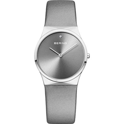 Imagen de BERING Reloj Analógico Classic Collection para Mujer de Cuarzo con Correa en Cuero Satinado &amp; Cristal Zafiro 12130 609