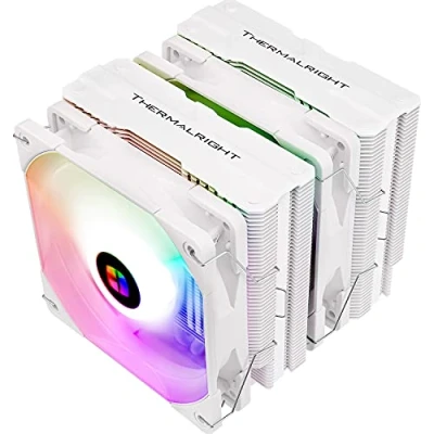 Imagen de Thermalright Peerless Assassin120 White ARGB Enfriador de aire para CPU(6pipes,dos ventiladores cubierta disipador calor aluminio,AGHP AMD AM4/AM5 Intel LGA1700/1150/1151/2011/2066