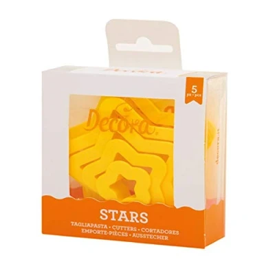 Imagen de DECORA 0255312 Set 5 CORTADORES Estrella 2,2 3,9 5,6 8,19,9 H CM