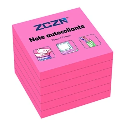 Imagen de ZCZN Notas Adhesivas 76 x mm, 6 Libros de Autoadhesivas, 80 Hojas/Libro, Postis Pequeños Adecuadas para (Rosa Roja)