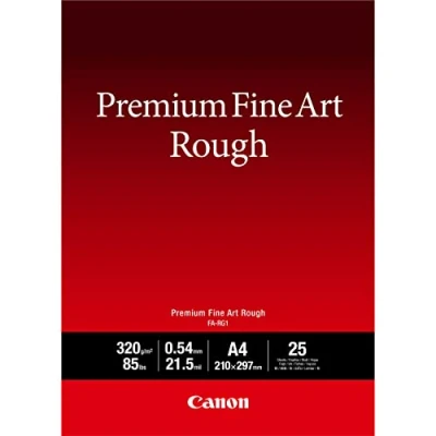 Imagen de Canon Premium FA RG1 Bruto 21,5 milésimas de Pulgadas A4 (210 x 297 mm) 320 g/mmetro Cuadrado 25 Hojas Papel para Bellas Artes Negro