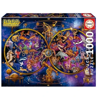 Imagen de Educa Puzzle de 1000 Piezas para Adultos Que Brilla en la Oscuridad Constelaciones. Incluye Pegamento Fix Puzzle. A Partir 14 años (19561)