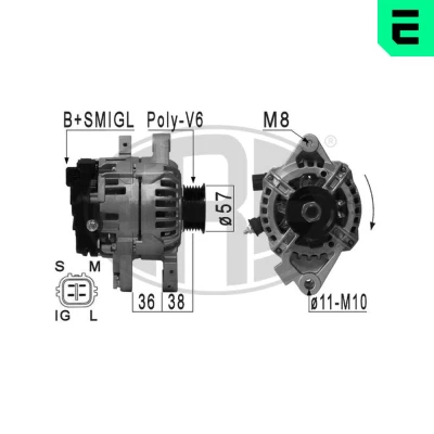 Imagen de ERA 210889A Alternador 14V 90A TOYOTA: Yaris II Hatchback