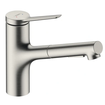Imagen de hansgrohe 74800800 Mezclador de Cocina Monomando, Acabado Acero Inoxidable, ComfortZone 150mm / 2 tipos chorro