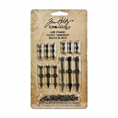 Imagen de Tim Holtz Juego de Agujas giratorias con pasadores (de 0,75 a 2,25&quot;/1,9 5,6 cm, 4 Unidades), Color níquel, latón y Bronce