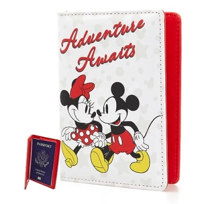 Imagen de Disney Mickey &amp; Minnie Mouse Pasaporte Titular Accesorios de Viaje Licencia Oficial, Multicolor, Clásico, Talla única, Clásico