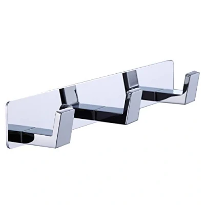 Imagen de BOOKARROW 3 ganchos para toallas de baño, montaje en pared, puerta con tornillo zorro, cromados, abrigos y batas baño o cocina 410