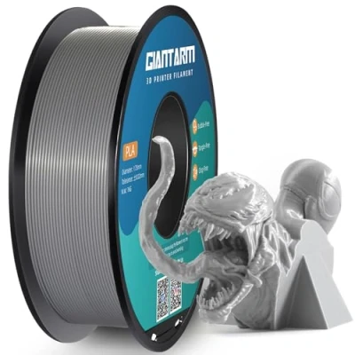 Imagen de Filamento PLA 1.75mm, GIANTARM para impresión 3D, 1kg 1 Spool，Plata