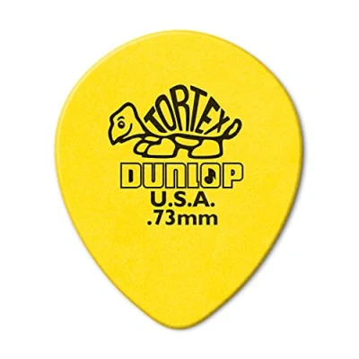 Imagen de JIM DUNLOP Púas Tortex Teardrop, Saco de 72, Amarillo, 0,73 mm
