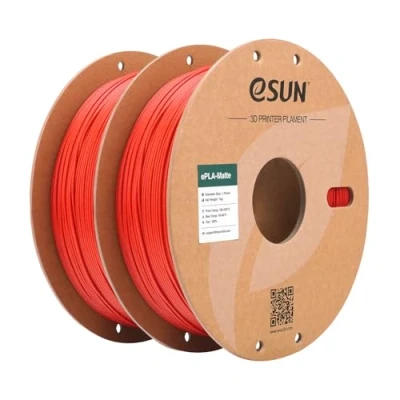 Imagen de eSUN Actualizado PLA Mate Filamento 1.75mm, Impresora 3D Mate, 1KG por Carrete, 2 Carretes para de Impresión 3D, Rojo Oscuro+Rojo Oscuro