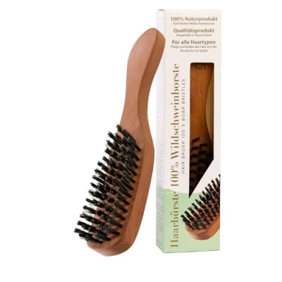 Imagen de REMOS Cepillo de pelo con cerdas jabalí hecho madera peral mango estrecho