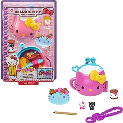 Imagen de Hello Kitty Cofre con forma de taza chocolate caliente muñecos y accesorios juguete (Mattel GVB29)