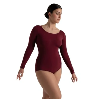 Imagen de Capezio Maillot de Manga Larga, Rojo (Maroon), XL para Mujer