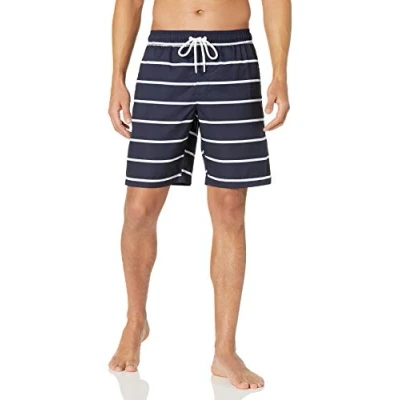 Imagen de Amazon Essentials Traje de Baño 23 Cm Secado Rápido Hombre, Azul Marino Rayas, S