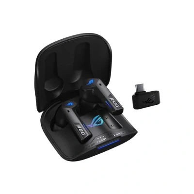 Imagen de ASUS ROG Cetra True Wireless SpeedNova, Auriculares Gaming (2,4 GHz y Bluetooth 5.3, Audio de 24 bits 96 kHz, micrófonos AI, ANC adaptativo, 46 Horas autonomía), Negro