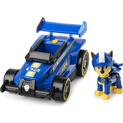 Imagen de PAW Patrol Ready, Race, Rescue Chase&#039;s Race &amp; Go Vehículo de Lujo con Sonidos, para niños a Partir 3 años