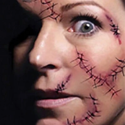 Imagen de 40 Tatuajes Temporales, Calcomanías de Zombis Halloween Con Sangre Cicatriz Falsa