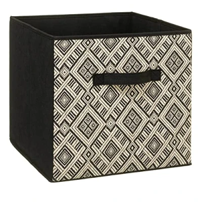 Imagen de 5five cesta de tela 31x31cm &quot;mix n modul&quot; diseño blanco y negro