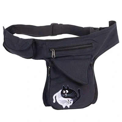 Imagen de Riñonera Lateral con Bordado Gatos Ying Yang