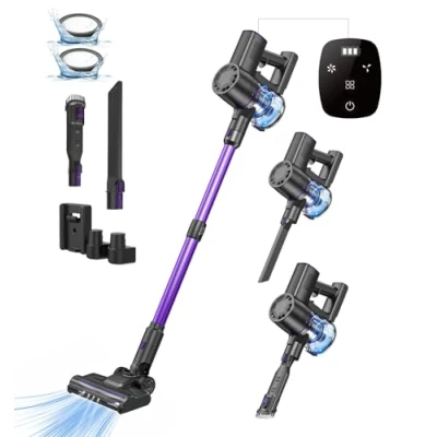 Imagen de Vexilar V8PRO Aspiradora sin Cable 35KPa,Aspiradora 3 en 1 Autonomía 40 Mins, Escoba Aspirador Potente Succión,Aspirador Vertical para Suelo/Alfombra/Pelo de Mascotas/Coche